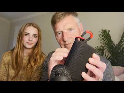 My BRITISH DAD Tries ASMR For The First Time!! 🇬🇧 (he's so good!)