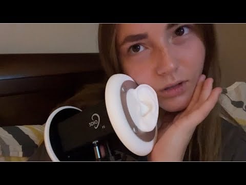 360-degree Whispers, Ear Massage, brushing and face massage w/ gloves ~ 3DIO ASMR 