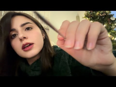 asmr parting & clipping your hair 