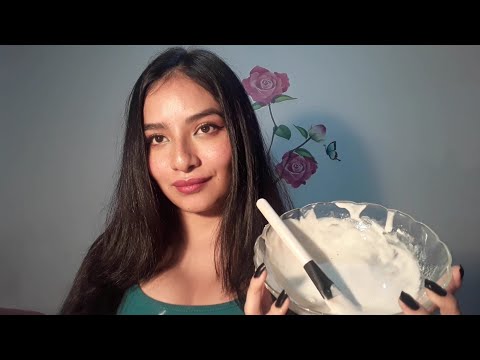 ASMR en español/ te pongo una mascarilla ☺️ #asmrenespañol #mascarilla #relajación