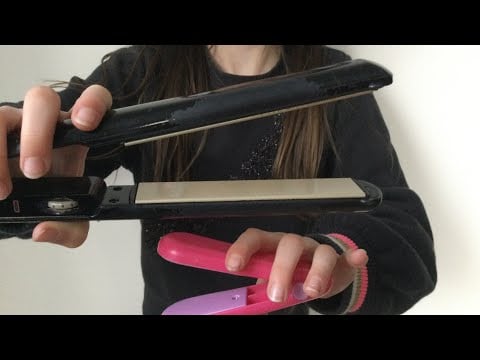 ASMR hair straightening and brushing your hair | getting you ready for a Xmas party