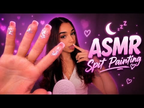 ASMR Spit Painting with Glitter Fingers 😋✨ (lots of mouth sounds)