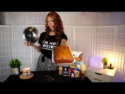 Cooking ASMR 👩‍🍳 MAKING BANANA NUT BREAD🍌🥜🍞 4K