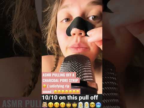 ASMR PEELING OFF A PORE STRIP #skincare #asmr #asmrshorts #sephora #charcoal #asmrskincare #peeling