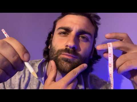 [ASMR] Studying You (ears, eyes, measuring, notes)
