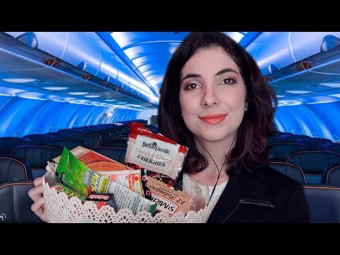 ASMR 3Dio - COMISSÁRIA DE VOO DA 1ª CLASSE + PILOTANDO AVIÃO