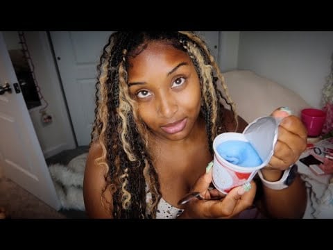 [ASMR] Italian Water Ice Eating & Catching up🍧🍦👅 | up close