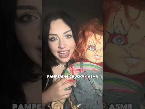 ASMR Pampering On My Chucky Doll 🎃 #asmr #relax #tingles #shorts #chucky