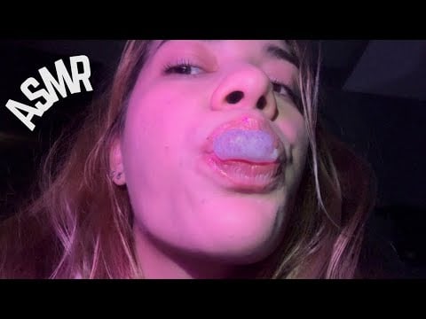 ASMR EAR TO EAR GUM CHEWING | hand movements super tingly 🍬