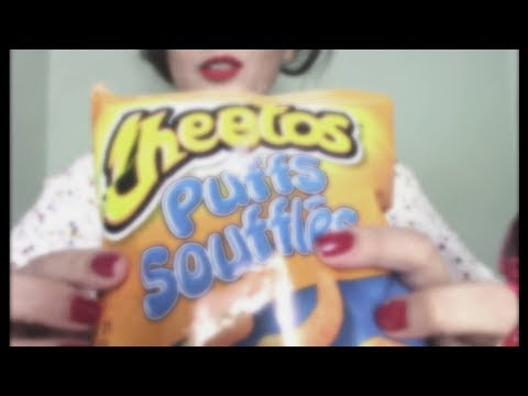 ASMR Eating Sounds Crunchy Chessy 🧀Puffs & 🥤Drinking Vitamin Water (Binaural)❤️