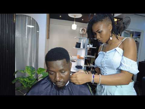 She Delivers the PERFECT Haircut, Shave & Massage |Lady  Barber Lizzie [ASMR]