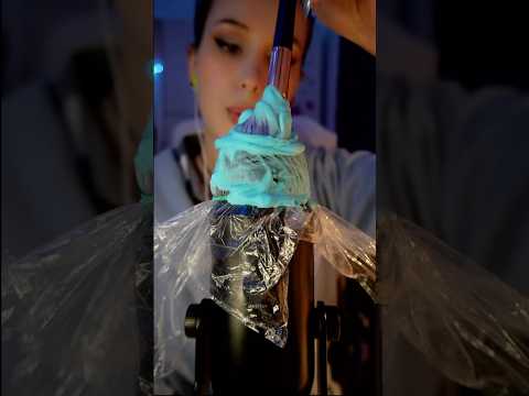 ASMR blue Foam with a little rain sounds at the end 🩵💧 #asmrfoam #asmrrelax #rainsounds