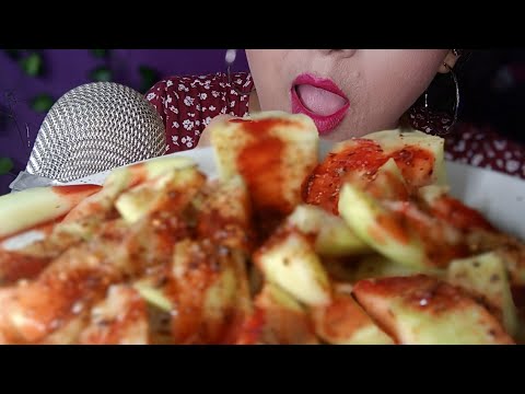 ASMR Comiendo 🥭 mango verde con chamoy y Tajín