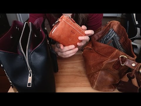ASMR Aldo Purse Sounds WITH Whispering ~ Bag Transfer / Purse Rummaging ~ (Requested)