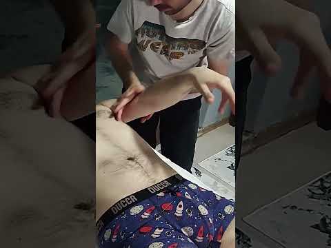 VERY RELAXING CHEST,ABDOMINAL,LEG MASSAGE THERAPY  #massage #relax #satisfying #relaxing  #shorts