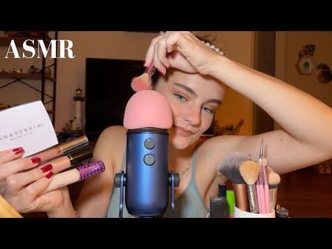 ASMR Doing Your Makeup And Mine! | Brushing, Visual Triggers, Positive Affirmations