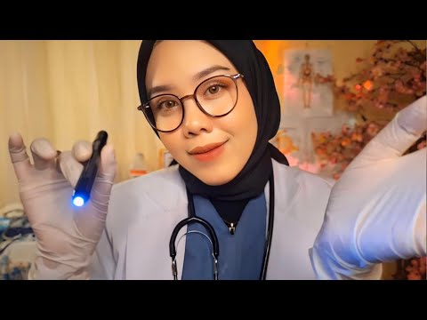 ASMR School Doctor Physical Exam | Scalp Check, Eye Exam, Ear Exam, Treating Your Wound