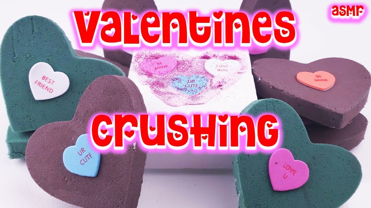 ASMR Valentines Day Floral Foam and Gym Chalk Crushing - Satisfying ASMR Sleep