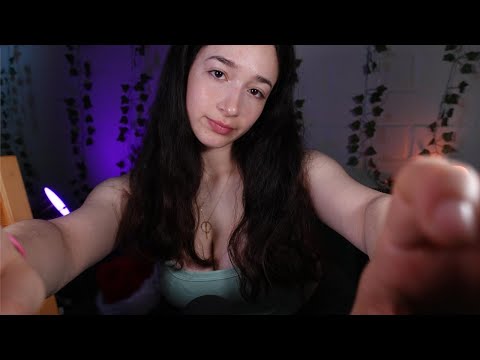 ASMR | Friend helps you fall asleep (Massage, Inaudible reading, Counting, Inhale-exhale)