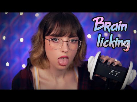 ASMR deep brain licking - delay / 4k - no talking