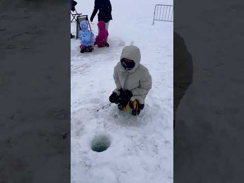 POV: You are ice fishing for the first time #shorts #icesounds #asmr #unintentionalasmr