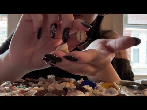 ASMR | Rummaging through my beach treasures 🐚✨ 