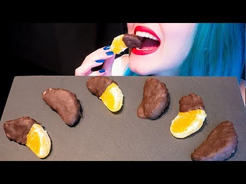 ASMR: Chocolate Covered Orange | Fruit Dessert 🍫 ~ Relaxing Eating Sounds [No Talking|V] 😻