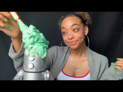 ASMR | Shaving Cream On Mic + Crinkles 🍃☘️