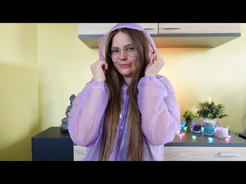 ASMR Fabric Scratching & Crinkles with Plastic Rain Coat (Soft Spoken)