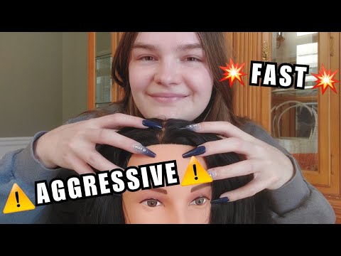 Fast and Aggressive Scalp Scratching ASMR (no talking)