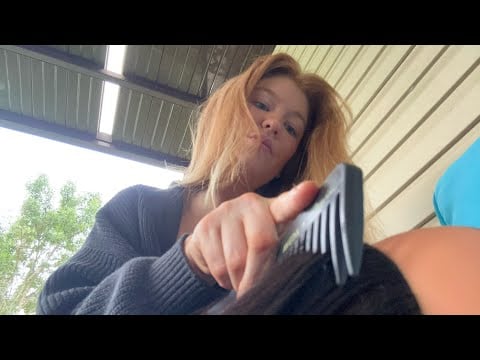hair play + brushing during a thunderstorm ⛈️ | lofi asmr | personal attention 