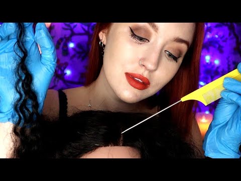 Hair Play & Lice Removal on Curly Hair ASMR