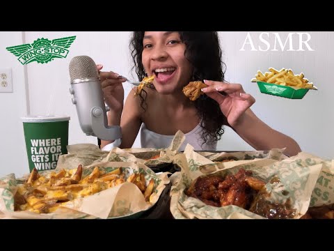 ASMR | WINGSTOP MUKBANG ALITAS (Cheese Fries, Bone in Wings , Tenders)