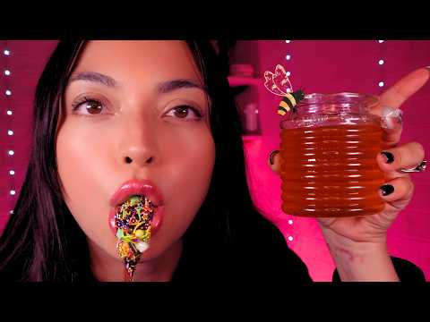 ASMR Honey Dripping & Sprinkles 💖 Mouth Sounds & Relaxing ASMR
