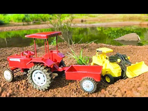 Muddy Tractor And Auto Rickshaw Help JCB And Water Jump Muddy Cleaning | Tractor Video | Mud Toys