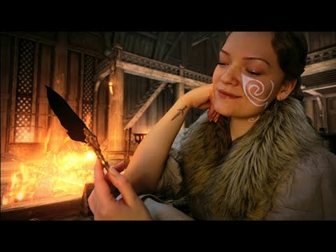Skyrim ASMR 🏹 Cold Night in the Skaal Village (You're sick)