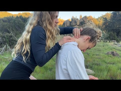 Deeply Relaxing ASMR on my Best Friend (Hair Play & Fabric Sounds) 