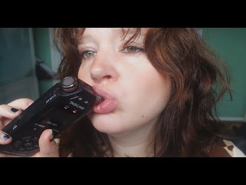 ASMR ear eating with my tascam mic (mouth sounds, no talking, biting)
