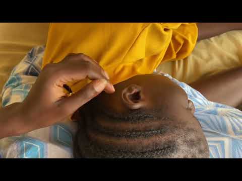 ASMR PICKING AND  SCRATCHING MY SISTERS EAR FOR A RELAXING SLEEP