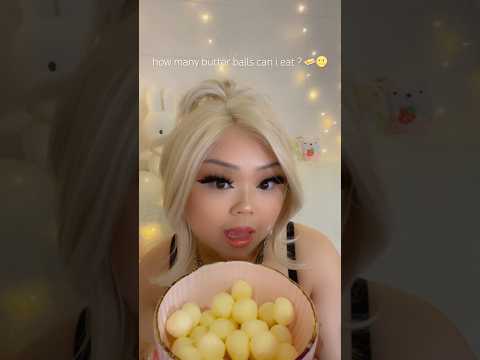 HOW MANY BUTTER BALLS CAN I EAT 🧈🌝 #asmr #mukbang