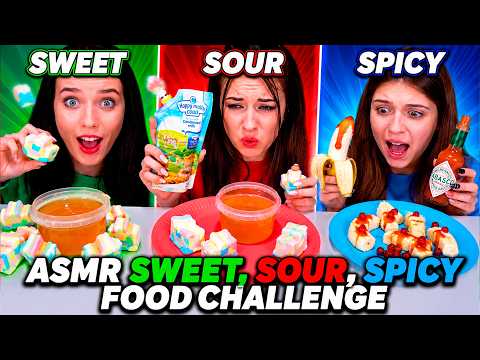 ASMR Sweet, Sour, Spicy and Eggs Food Challenge Compilation