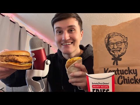 ASMR KFC Chicken Sandwich + more Mukbang 🐔🍗 (eating sounds)