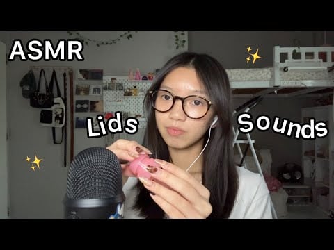 ASMR| Different Lid Sounds & Whispering