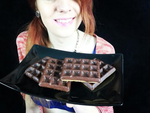 ASMR | CHOCOLATE COVERED WAFFLES (No Talking) | Eating Sounds