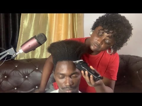 Asmr ✨rude barber hair Roleplay giving my brother hair cut with bubblegum chewing and cracking