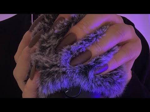 ASMR Fluffy Mic Scratching💆🏻‍♀️✨ Inaudible Whispering 🤫👂🏻Scalp Massage (Slow, Relaxing, Massage)