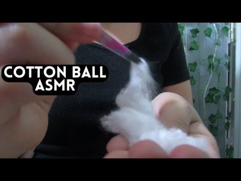Cotton Balls ASMR PULLING ROLLING FLUFFY SOUNDS (With White Noise and Dryer Sounds)