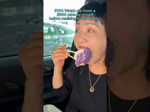 Watch me finish a $600 cake by myself before realizing it was moldy… #food #eating #mukbang