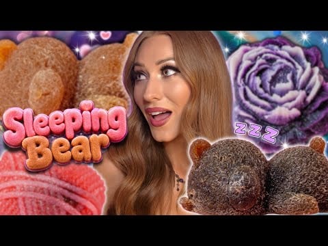 ASMR Mukbang *NEW* Sleeping Bear CRYSTAL CANDY 🧸🍬 (Sooo CUTE! 🥹)