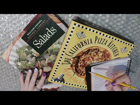 ASMR Gum Chewing Whisper | Browsing Through Cookbooks & Making A Shopping List | Fall Asleep Fast